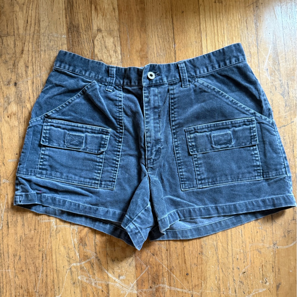 Old Navy grey blue corduroy cargo shorts Sz 10